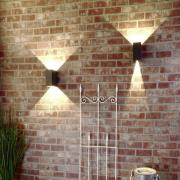 Udendørs LED-væglampe Arcturus, bredde 8 cm, grafit 2 lyskilder IP54