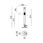 Stilnovo bordlampe Periscopio, hvid, højde 68 cm, metal