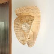 MARKET SET væglampe Coquillage, naturfarvet, 33 cm, rattan