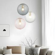 Hængelampe Diana, klar/guldfarvet, Ø 30 cm, glas