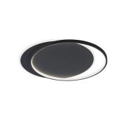 LED-loftlampe Evelyn, sort, længde 55 cm, metal