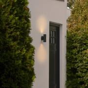 Udendørs væglampe Artilus, sort, aluminium, IP54, op/ned