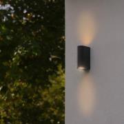 Udendørs væglampe Dion Double, sort, GU10, aluminium, IP44