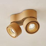 Arcchio LED-loftspot Rotari, brun, 2 lyskilder, 8,9W