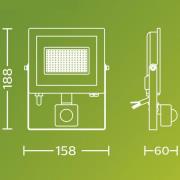 Philips udendørs LED-spot Lois UE Sensor, 14 W, 5.000 K IP65