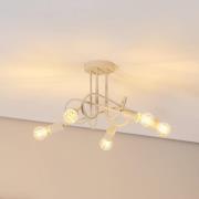 Oxford loftlampe, sand, Ø 47 cm, metal, 5 lyskilder, E27