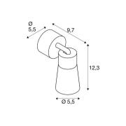 SLV loftlampe Puri 2.0 Cone, sort/guldfarvet, Ø 5 cm