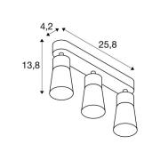 SLV loftlampe Puri 2.0 Cone, sort, længde 26 cm, 3 lyskilder, 2 lyskil...