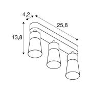 SLV loftlampe Puri 2.0 Cone, hvid, længde 26 cm, 3 lyskilder.