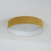 LED-loftlampe Plafond, sennepsgul, stof, Ø 45 cm, 3-trins