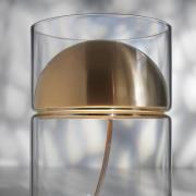 Oluce LED-bordlampe Medusa, guldfarvet, glas, højde 30 cm