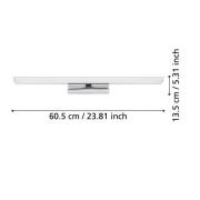 EGLO connect Smart LED-spejllampe Tabiano-Z, 60,5 cm, krom