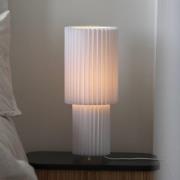 Markslöjd bordlampe Catis, hvid, 45 cm høj, tekstil, E27