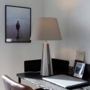 PR Home Bordlampe Leya, brun/hvid, højde 54 cm metal/stof