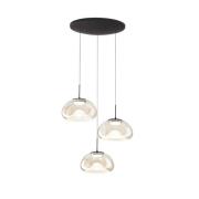 LED-hængelampe Brena, 3 lyskilder, cognac, Ø 35 cm CCT, dæmpbar