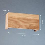LED-væglampe Shine-Wood,  Bredde 21 cm, Eg/sort, Træ