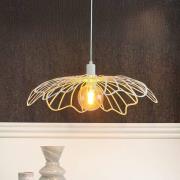 Dyberg Larsen Hængelampe BLUMEN, perlehvid, Ø 60 cm, metal