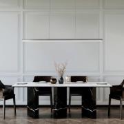 LED-hængelampe Borena, aluminiumfarvet, længde 113 cm Metal