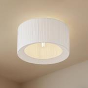 Lindby loftlampe Virelle, hvid, tekstil, Ø 40 cm, E27