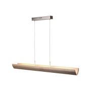 LED-hængelampe Monterra, længde 132 cm, brun, træ