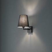 Væglampe Profil, sort, metal/stof, højde 30 cm