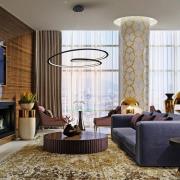 Looping LED-pendel, sort. Metal, aluminium. Ø 97 cm