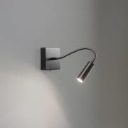 Væglampe Ojos, antracit, læselampe, justerbar, 33 cm, G9