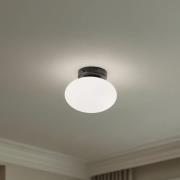 Loftlampe Ufo, sort/hvid, Ø 18 cm, glas, G9
