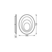 OSRAM LED-loftlampe ORBIS SPIRAL OVAL, Ø 72 cm hvid 63 W