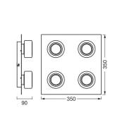 OSRAM LED-loftlampe ORBIS FLAME, sort, 4 lyskilder, CCT IP44