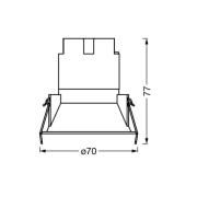 OSRAM LED-indbygningsspot TWIST, hvid/sort, 830, Ø 7 cm metal