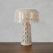 Bordlampe Verbera, greige, højde 38 cm, metal