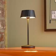 LED-bordlampe Facetta, sort, 22 cm, metal CCT IP44