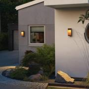 Udendørs LED-væglampe Rho, rustfarvet, højde 28 cm, metal, IP54