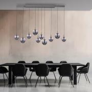 PURE LED-pendellampe E-Infinity grå/røggrå 198 cm, 10 lyskilder