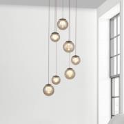 PURE LED-hængelampe Popup, bronze/ravfarvet Ø 40 cm, 7 lyskilder