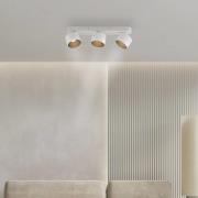 PURE LED-loftspot Cup, hvid, længde 56 cm, metal, 3 lyskilder