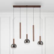 Paul Neuhaus LED-hængelampe Bowl, længde 100 cm, brun/grå