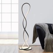 Paul Neuhaus LED-gulvlampe Twist, sort, højde 143 cm