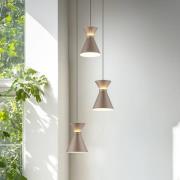 Helestra LED-hængelampe LUK, 3 lyskilder, brun, dæmpbar