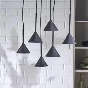 Hængelampe Cono Mini, 6 lyskilder, sort GU10