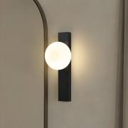 Lindby væglampe til badeværelset Tavrik, sort/hvid, højde 30 cm, glas