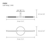 UMAGE LED-væglampe Omni, messingfarvet, bredde 54 cm, 2 lyskilder