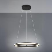 LED-hængelampe Amador, Ø 45 cm, sort mat, metal, CCT