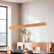 LED-pendellampe Edgewood, længde 150 cm, træfarvet træ, CCT