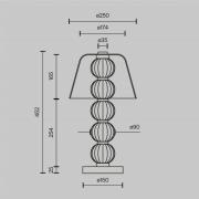 LED-bordlampe AMULET, højde 45 cm, guldfarvet, metal/glas