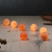 Lyskæde Lysende krystaller Kugle, saltkrystaller ravfarvet