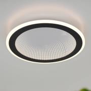 LED-loftslampe Glace, sort, CCT, dæmpbar, metal