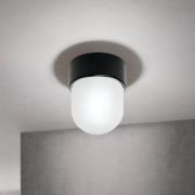 Loftlampe Ostia, sort, keramik, satineret glas, E27