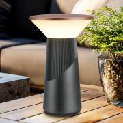 LED-batteridrevet bordlampe Pilia, bronze/antracit, højde 24 cm IP44